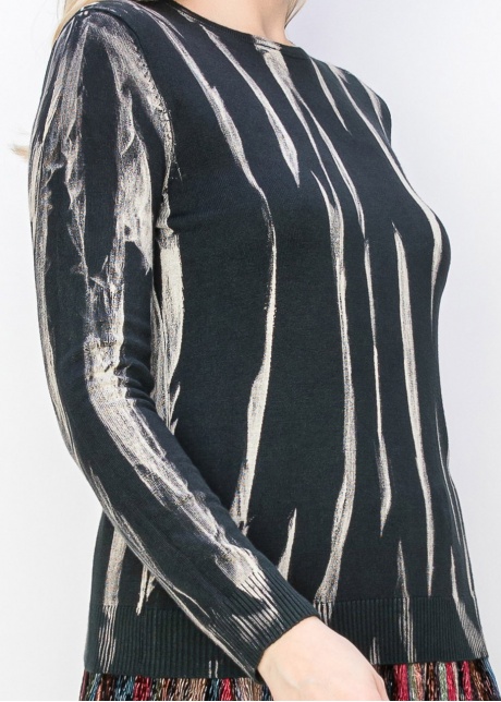 Graphic Line Print Sweater