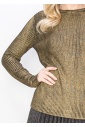 Shimmering Gold Ribbed Sweater