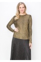 Shimmering Gold Ribbed Sweater