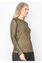 Shimmering Gold Ribbed Sweater