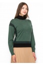 Two-Tone Turtleneck Pullover