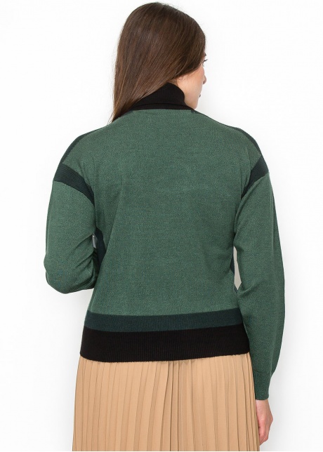 Two-Tone Turtleneck Pullover