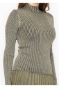 Shimmering Gold Ribbed Knit Top