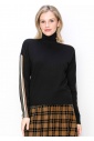 Striped Detail Turtleneck Sweater