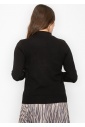 Black Sweater with Elegant Button Trim