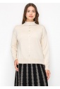 Soft Cream Sweater with Button Accents