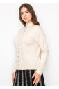 Soft Cream Sweater with Button Accents