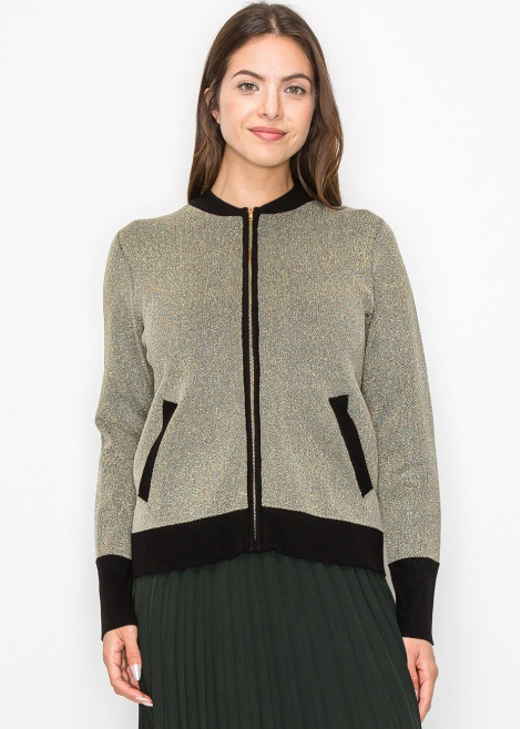 Gold Shimmer Zip-Up Jacket Gold Shimmer Zip-Up Jacket
