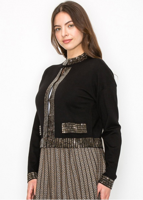 Metallic Harmony Sweater Jacket