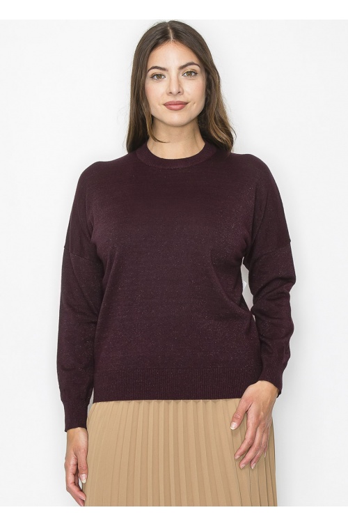 Cozy Burgundy Knit Pullover