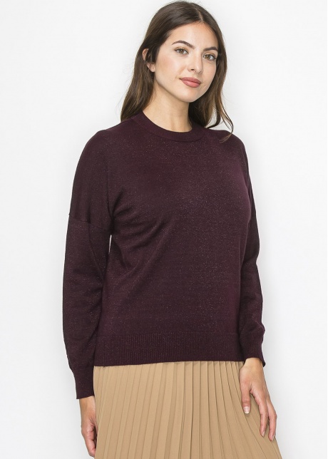 Cozy Burgundy Knit Pullover