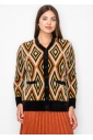 Autumn Vibes Geometric Cardigan