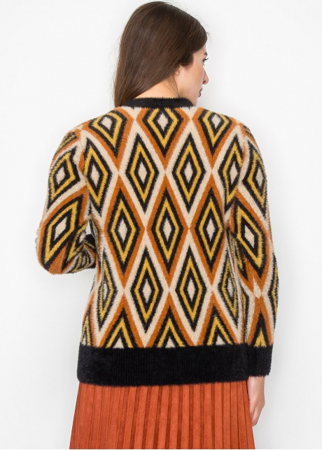 Autumn Vibes Geometric Cardigan