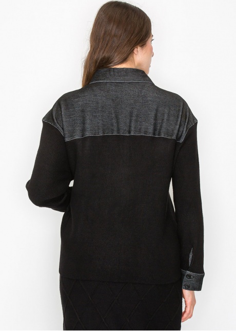 City Chic Denim-Trim Sweater