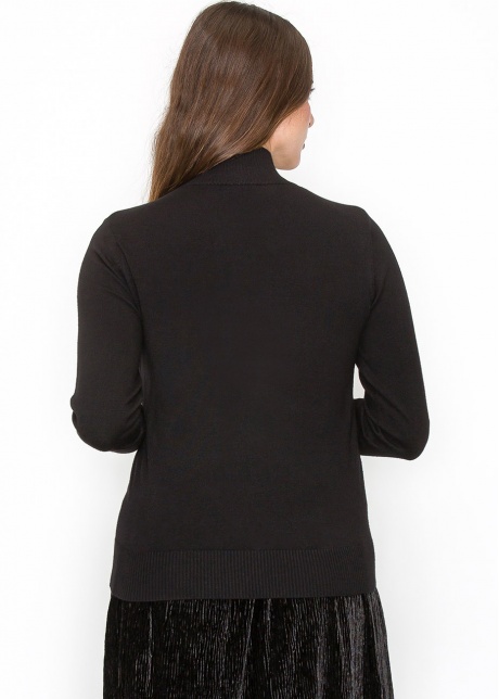 Bow-Accented Black Knit Sweater