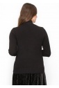 Bow-Accented Black Knit Sweater