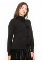 Bow-Accented Black Knit Sweater