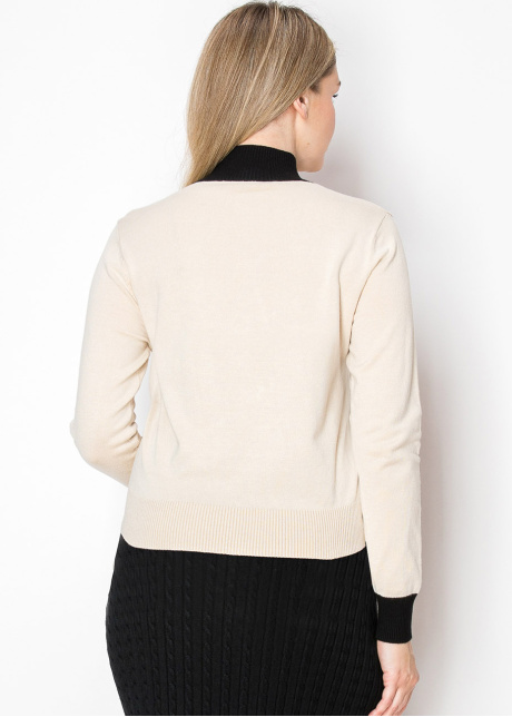 Cream Sweater with Bow Detail