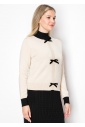 Cream Sweater with Bow Detail