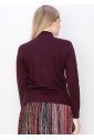 Burgundy Mock Neck Sweater with Buttoned Sleeves