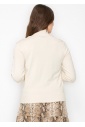 Soft Cream Button Sleeve Pullover