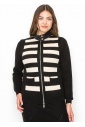 Black Striped Front Cardigan