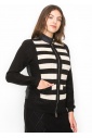 Black Striped Front Cardigan