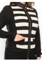 Black Striped Front Cardigan