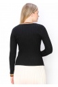 Vibrant Trim Ribbed Sweater