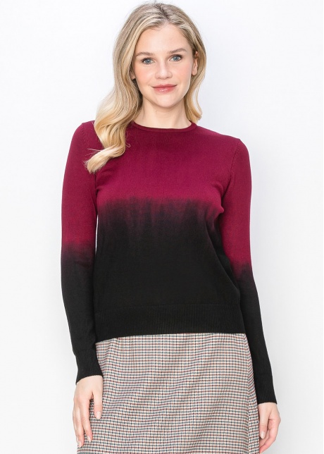 Burgundy Gradient Knit Sweater