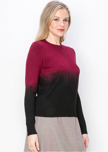 Burgundy Gradient Knit Sweater