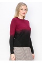 Burgundy Gradient Knit Sweater