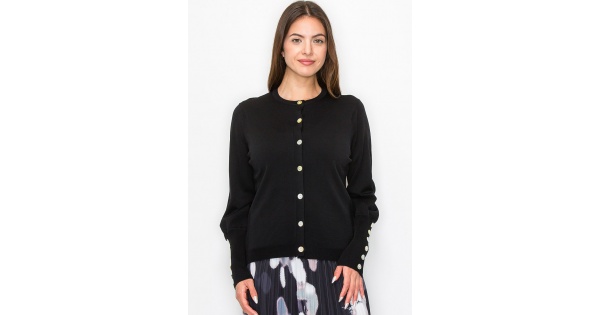 Black Knit Cardigan with Stylish Sleeve Details | Modest Black Knit Cardigan with Stylish Sleeve Details | Modest