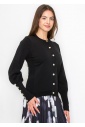 Black Knit Cardigan with Stylish Sleeve Details