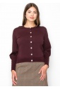 Burgundy Cardigan with Cuff Buttons