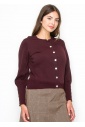 Burgundy Cardigan with Cuff Buttons