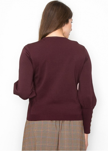 Burgundy Cardigan with Cuff Buttons