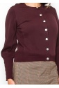 Burgundy Cardigan with Cuff Buttons