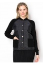 Black Quilted Button-Front Cardigan