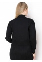 Black Quilted Button-Front Cardigan