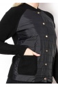 Black Quilted Button-Front Cardigan