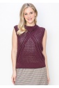 Burgundy Cable Knit Vest