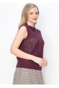 Burgundy Cable Knit Vest