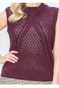 Burgundy Cable Knit Vest