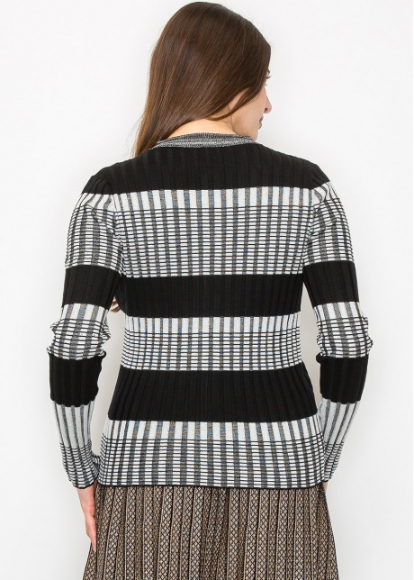 Modern Ribbed Stripe Cardigan