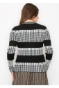 Modern Ribbed Stripe Cardigan