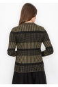 Olive and Black Buttoned Ribbed Cardigan