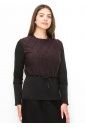 Diamond Sparkle Knit Pullover with Tie Waist