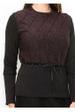 Diamond Sparkle Knit Pullover with Tie Waist