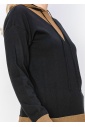 Two-Tone Black Hoodie with Camel Trim